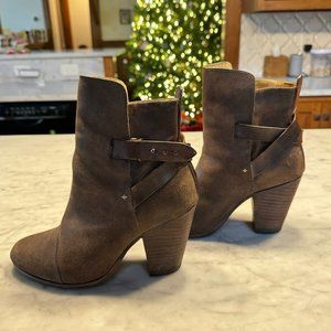 RAG & BONE Kinsey Cap-Toe Suede Ankle Boot Brown Harrow Style Booties